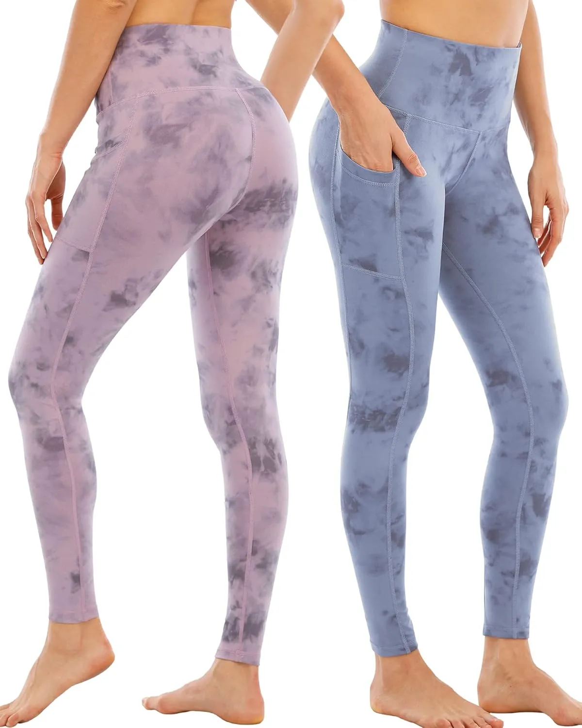 4 Pack Leggings with Pockets for Women,High Waist Tummy Control Workout Yoga Pants