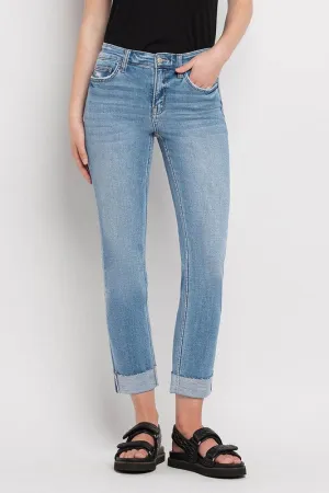 Cuffed Crop Slim Jeans