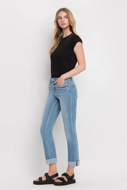Cuffed Crop Slim Jeans