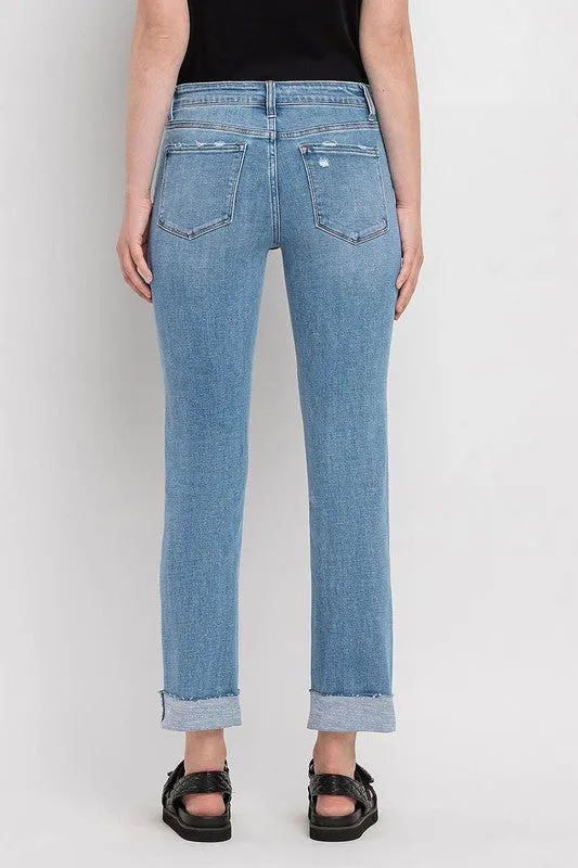 Cuffed Crop Slim Jeans