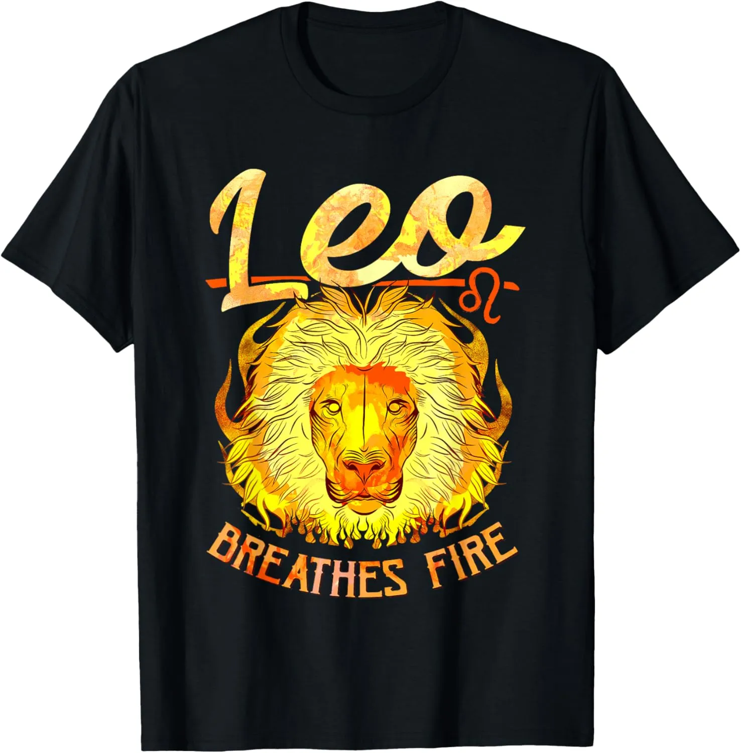 Leo Breathes Fire Astrology Zodiac Sign T-Shirt