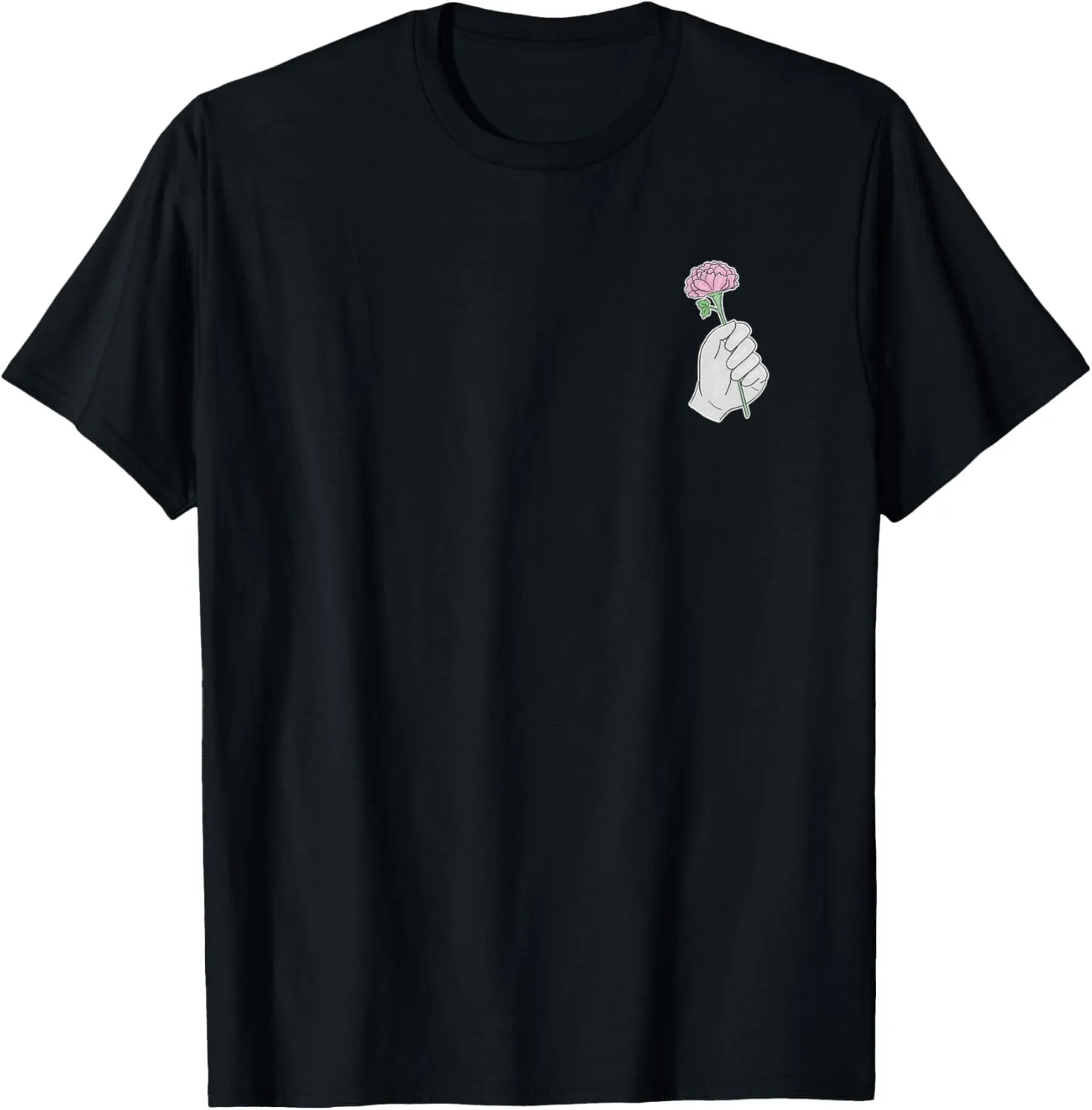 Minimalist Aesthetic Corner Hand Holding Flower T-Shirt