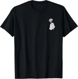 Minimalist Aesthetic Corner Hand Holding Flower T-Shirt