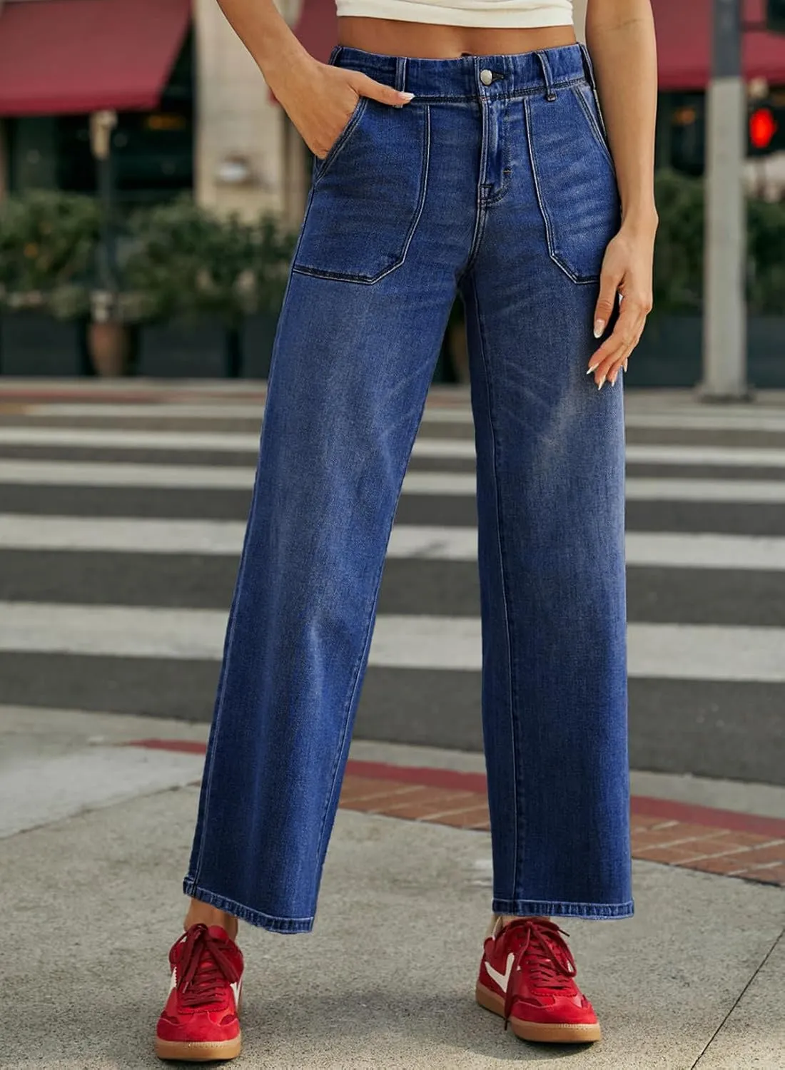Sidefeel Womens Jeans Trendy 2025 High Waisted Wide Leg Straight Leg Stretchy Jeans